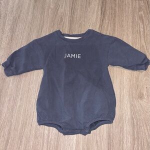 C Label Personalized ‘Jamie’ Navy Blue Kids Bodysuit 6-12 Months